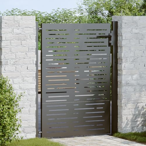 Canditree Portillon de Jardin en Acier, Portail Métallique avec Système Verrouillable pour Terrasse Extérieur (105 x 150 cm)