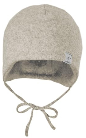 maximo GOTS Baby-Mütze,Baumwollfleece Bindeband, doppelt Made in Germany Baumwollfleece