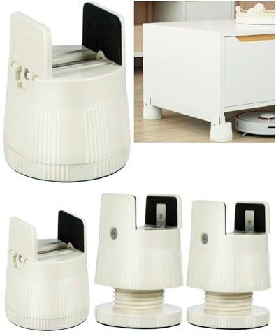 XWHLXY Adjustable Bed Risers,Height 2.36-3.15 Inch,4Pcs,White | Heavy Duty Bed Leg Extenders with Non-Slip Screw Clamps, Furniture Raise Blocks for Bed, Desk, Table