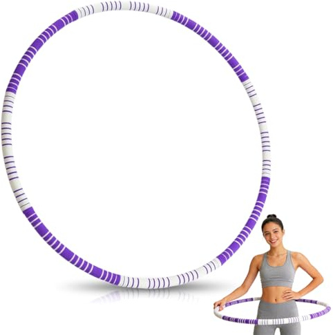 RANJIMA Hula Hoop Reifen, 8 Segmente Hoola Reifen mit Wellendesign Abnehmbarer Reorganisieren Fitnessreifen zum Abnehmen Hoola Hullahub für Anfänger zum Abnehmen Sport Fitness Training Bauch