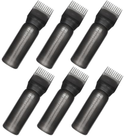 Zerodeko Botellas Aplicadoras de Peine de Raíz para Teñir Cabello 6 Unidades 160 Ml Profesionales para Salón de Peluquería Capilar