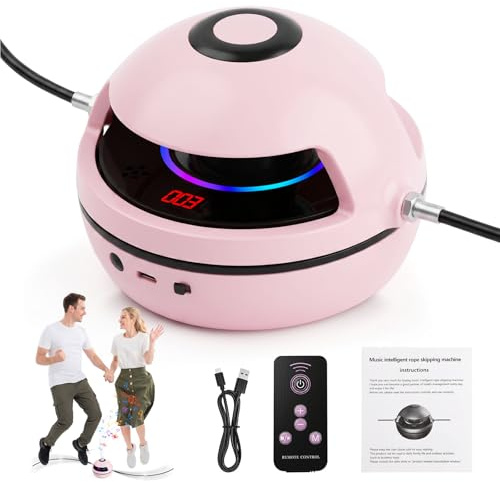 Mapille Corde à Sauter Intelligente, Corde à Sauter Électronique Automatique avec Compteur LED, Machine à Sauter Électrique, Télécommande, Musique sans Fil, 70–160 RPM 10 Vitesses