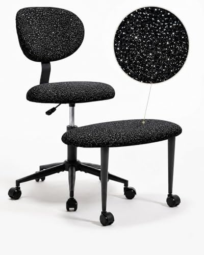 Xinyvee Schneidersitz Stuhl Höhenverstellbar Kniestuhl Kniehocker Mit Rückenlehne Integrierter Beinauflage 360 Grad Drehbarer Bürostuhl Mit Rollen Meditationsstuhl Chenille Stoff Schwarz