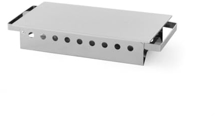 HENDI Speisewärmer, Inkl. 2 Teelichthalter, Gestell und Griffe aus Edelstahl, Eloxierte Aluminiumplatte kratzfest, Buffetwärmer, 330x180(H)65mm, Aluminium, Edelstahl