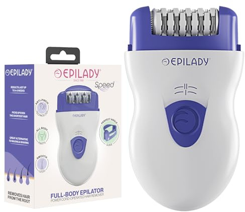 Epilady Speed Corded Epilator for Women – Dual-Speed 40-Disc Root Hair Removal Device for Legs, Underarms and Bikini Area Compact Waterproof Anti-Pinch Design for Smooth Long-Lasting Results