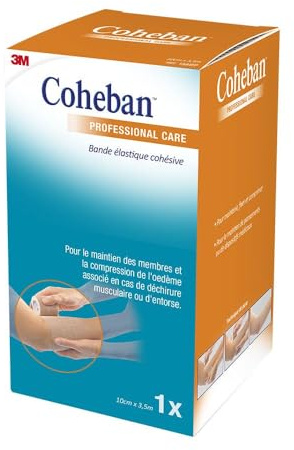 3M - Coheban Largeur- 10 cm x 3.5 m et longueur - 10 cm x 7.35 m Bande de contention cohésive