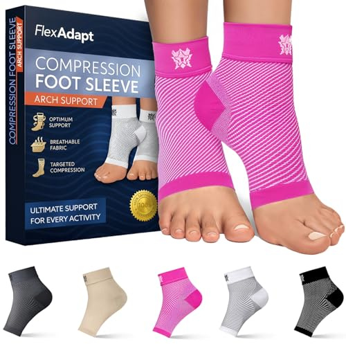 Bitly - Chaussettes pour fasciite plantaire (1 paire), support de cheville unisexe de qualité supérieure, manchons de compression. Soulagement rapide du gonflement et des douleurs au pied. Favorise la