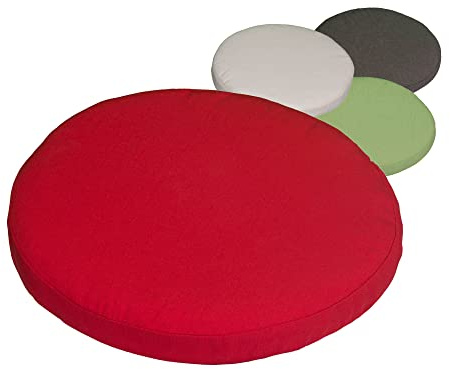 Beo Sitzkissen Stuhl | Made in EU | Stuhlkissen waschbar mit abnehmbarem Bezug | Perfekt für Indoor & Outdoor | Sitzkissen rund Ø 40cm | Atmungsaktives Sitzpolster Stuhl in Rot
