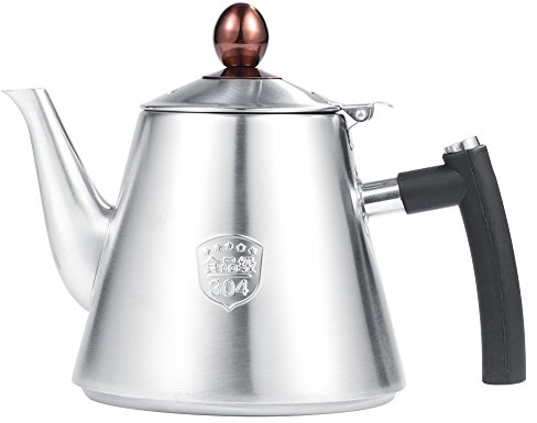 Teapot with 1.2L Capacity Stainless Steel Stove-top Teapot Tea Coffee Pot Kettle Heat Resistant Fast Boiling Silicone Handle(Matte)