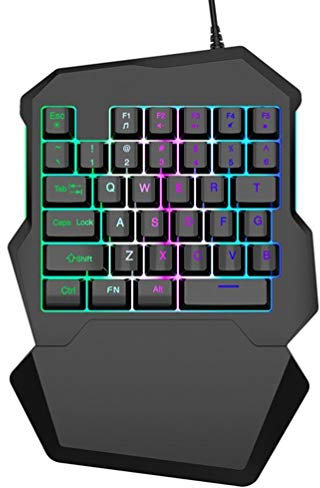KUANDARMX One-handed Mechanical Gaming Keyboard 35 Keys Portable Mini Gaming Keypad Small Gaming Keyboard with Feel Wide Hand Rest, Black