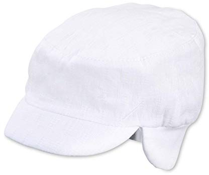 Sterntaler Jungen Schirmmütze mit Nackenschutz, Alter: 6-9 Monate, Größe: 45, Weiß
