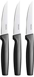 Fiskars Steakmesser-Set, 3-teilig, Functional Form, Edelstahl/Kunststoff, Schwarz, 1057564