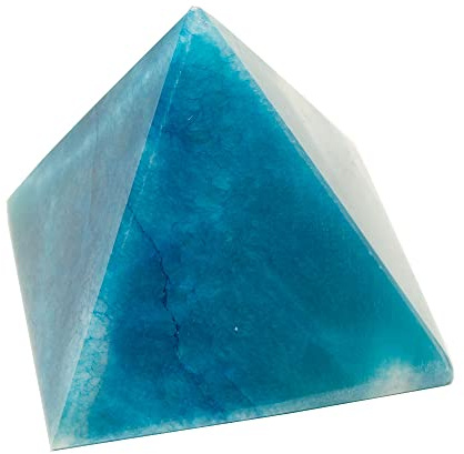Alabaster-pyramid – blå liten 3 tum