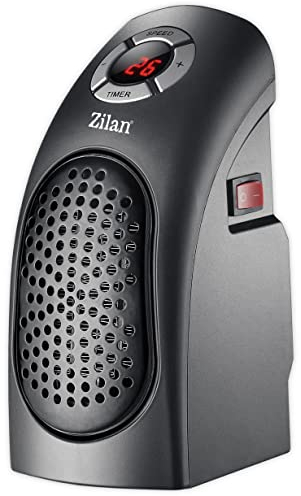 Mini Heizlüfter | 12h Timer | Digitale LCD-Anzeige | 400 Watt | Mini Elektroheizung | Mobiler Heizlüfter | Keramikheizelement | Cool-Touch Gehäuse | Keramik Heizlüfter | Heizstrahler Schwarz