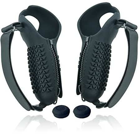 Funda de agarre para controlador táctil VR compatible con PICO4, funda protectora de silicona con correa ajustable para nudillos y tapa basculante