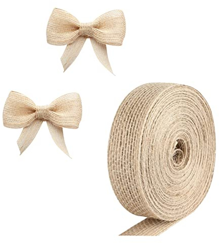 Jute Ribbon,Natural Jute Burlap Ribbon Rolls,Linen Ribbon,2cm*5m/1Rolls