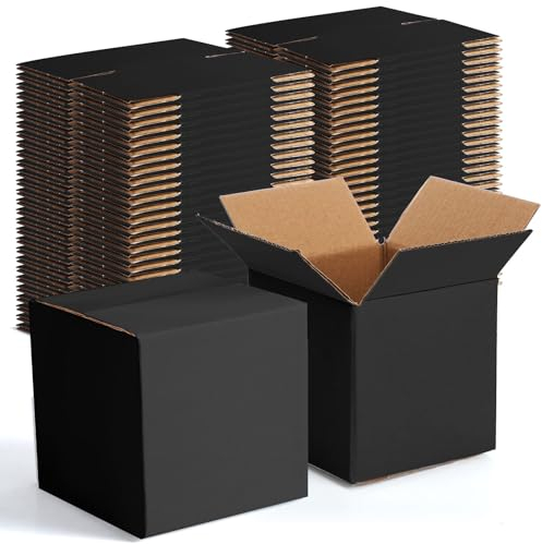 Yeaqee 72 Stück 10,2 x 10,2 x 10,2 cm schwarze Versandkartons