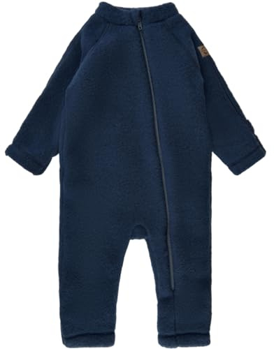 Mikk-line WALKOVERALL 80 Blue Nights | Schlafanzug Aus 84% Wolle / 16% Polyester Für Baby Und Kleinkind | Schlafanzug Baby Ohne Füße