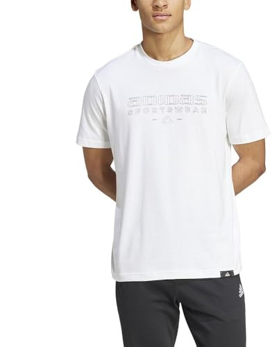 adidas För Män TECH LINEAR GRAPHIC TEE, WHITE, S