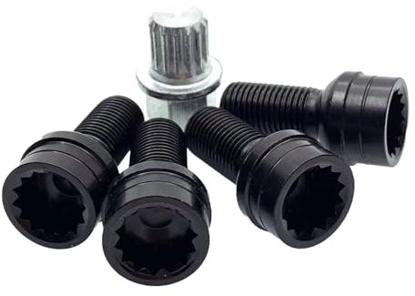 GIONAR 4Pcs Locking Wheel Nuts Set with Remover for Audi A4 A6 VW Bora Golf Jetta Sagitar Magotan Beetle Passat, M14x1.5MM, Replacement Wheel Bolts Car Accessories 8D0601139F