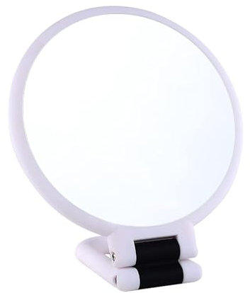 JCAKES Specchio cosmetico da 5 pollici, ingrandimento 5x, doppio lato pieghevole, specchio cosmetico, rotondo, specchio da barba piccolo, specchio da barba double face, normale e ingrandimento 5x