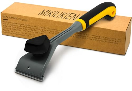 MIKILIKIEN Raspador ergonómico de carburo de alta calidad, 2-1/2 pulgadas, herramienta raspadora para eliminar barniz, pintura, pegamento, resina, esmalte seco, manchas, masilla, arañazos