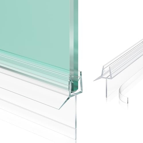 AquivaCoast 2-Pack Frameless Shower Door Bottom Seal (1/4 X 39) Clear Glass Seal Strip Shower Door Sweep - Stop Shower Leaks