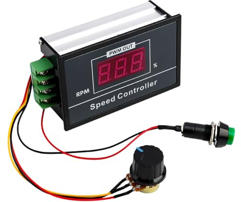 PWM Controlador de Velocidad, Potenciometro de Motor 30A, Regulador de Voltaje Digital LED 6V-60V, Ajustable con Potenciómetro y Interruptor de Arranque/Parada, Control de Velocidad de Motor CC 0-100%