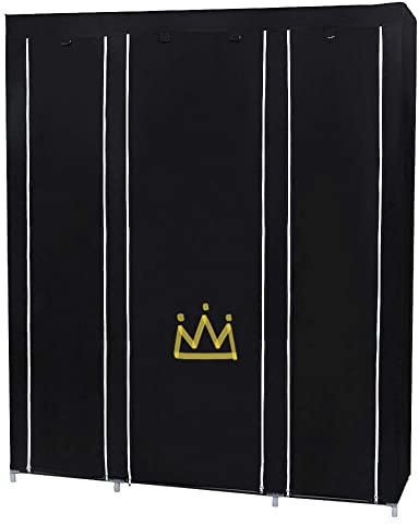Armadio pieghevole in tessuto non tessuto con chiusura a cerniera, armadio da campeggio (105 x 45 x 170 cm) grigio scuro