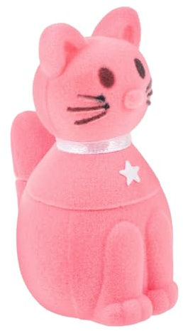 FRCOLOR Ringkästchen und Eignet Sich auch Ohrringverpackung aus Kunststoff Rosa Katzenförmiges Schützt Ringe vor Kratzern für Hochzeit und Valentinstag