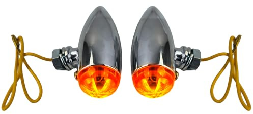 Motorrad Halogen Universal Blinker Bullet Style Chrom mit E-Prüfzeichen