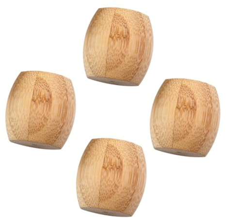 GLEAVI Set di 4 supporti per spazzolini da denti in bambù per bagno, supporti decorativi per spazzolini da denti