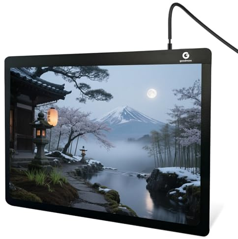 goodmore Glass Gaming Mouse Pad with LED Lights,Professional Esport Mousepad with Type C Port, Ultra-Smooth Hard Surface for Office Bedroom and Gaming, Large Non-Slip Silicone Base（11.8 x 15.7）