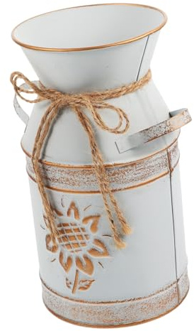 ROMISBABA Vase Pichet Métal Vintage pour Fleurs Pot Décoratif Rétro pour Plantes Jardinière pour Intérieur et Extérieur Ornement pour Maison et Bureau