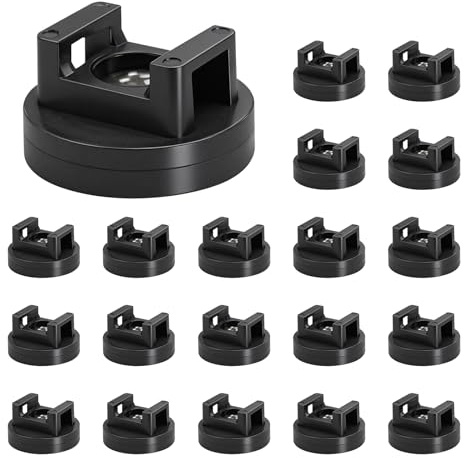 Magnetic Cable Zip Tie Mounts, 20pcs Magnetic Cables Organiser Clips, 31mm Multipurpose Cable Holder, White Wire Cables Holder for Cable Wire Organization