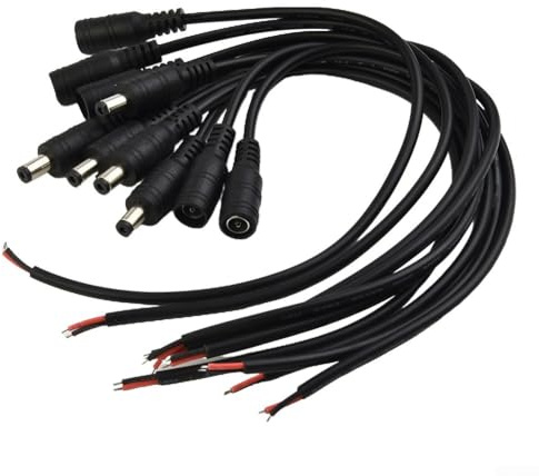 Cavo connettore per presa di alimentazione CC, per monitoraggio CCTV e strisce luminose a LED, 12 V, 5 paia maschio e femmina, set (30 cm)
