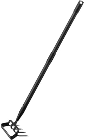 BESPORTBLE Azada y Rastrillo de Acero Inoxidable para Jardinería, 1,2 M, Herramienta Multifuncional para Deshierbar y Cavar en Huertos y Jardines de Patio