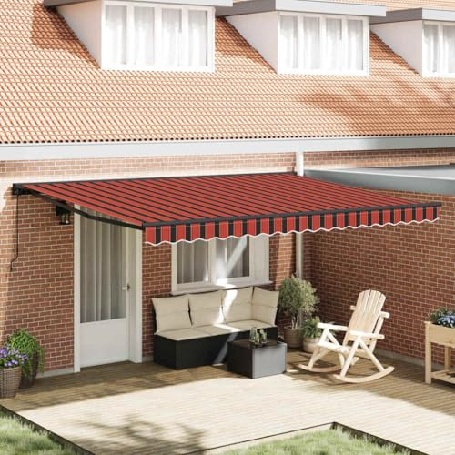 Owoxanthellate Gelenkarmmarkise 450x300 cm Orange/Schwarz wetterfestes Polyester & Metall Balkon Terrasse Garten platzsparend