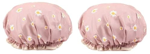 COACOM Cuffie Da Doccia Da Donna Da 2 Pezzi, Pettini Per Capelli Da 2 Pezzi, Cuffie Da Doccia Impermeabili A Doppio Strato, Tappi Ricci Riutilizzabili, Adatti Per Adulti E Donne (Rosa Nordica).