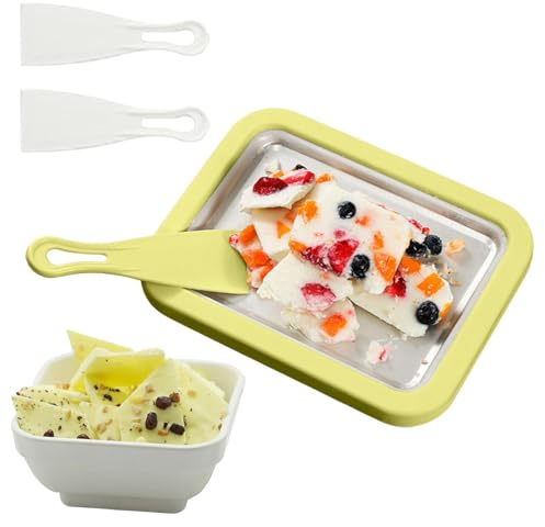 Máquina Para Hacer Enrollado | Bandeja Para Yogur,Con 2 Espátulas Máquina De Suave | Para Adultos Cocina Reuniones Familiares Exteriores Vacaciones Cocina