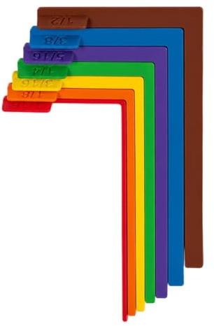 7 Pcs Paper Crafting Alignment Guides with Case, Precise Crafting Tool | Rainbow Papercraft Alignment Guide, High Precision Card Making Spacing Ruler, Card Making Scrapbooking, Size Tabs