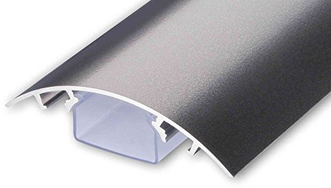 TV Design Aluminium Kabelkanal Titanium anthrazit seidenmatt lackiert in verschiedenen Längen von ALUNOVO (Länge: 100cm)
