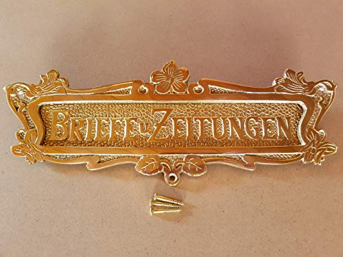 Graf von Gerlitzen Briefschlitz Briefklappe Brief Schlitz Klappe Einwurf Messing Poliert L1P