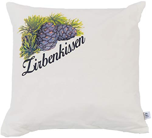 myZirbe Zirbenkissen Zirbe mit Inlett 40x40 cm befüllt mit Zirbenspänen aus Zirbenholz