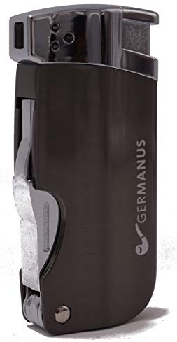 GERMANUS Pfeifen Feuerzeug aus Metall in Dunklem Silber