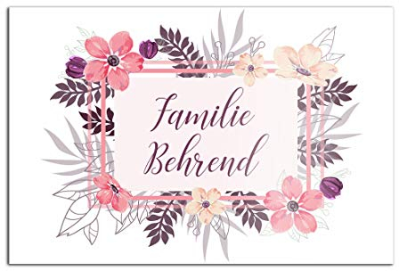 Türschild Namensschild für die Haustür 30x20 cm mit UV Druck und einem einzigartigem Design Eingangsschild Garten Familienschild Klingelschild Klingelplatte Funk-Klingel