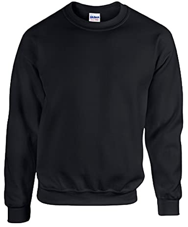 Gildan Herren Sweatshirt, Schwarz - Schwarz, 5XL