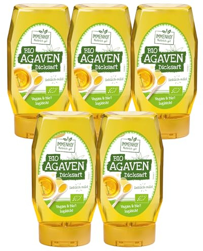 Immenhof Bio-Agavendicksaft 350g im 5er Pack - im praktischen Spender (5 x 350g)