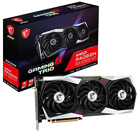 MSI Gaming Radeon RX 6900 XT Boost Horloge jusqu'à 2340 MHz 256 Bits 16 Go GDDR6 DP/HDMI Triple Torx 4.0 Ventilateurs FreeSync DirectX 12 VR Ready Carte Graphique RGB (RX 6900 XT Gaming X Trio 16G)