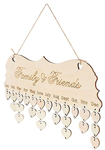 Toddmomy Holzgeburtstagskalender Zum Aufhängen Erinnerungs-kalender Aus Naturholz Für Besondere Anlässe Wie Geburtstage Und Jubiläen Für Familie Und Freunde